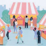 Stylised graphic of a local craft fair